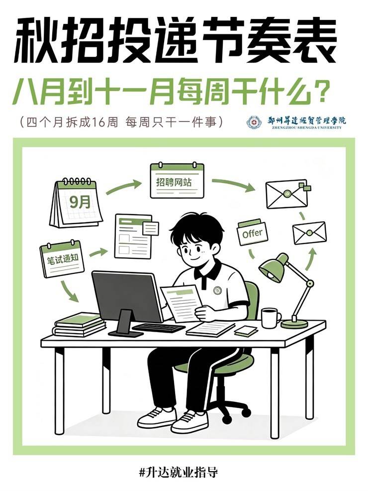 【求职锦囊㊴期】秋招投递节奏表！8月到11月每周干什么？