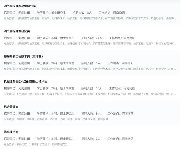 2025年中国石化河南分公司公开招聘500余名工作人员