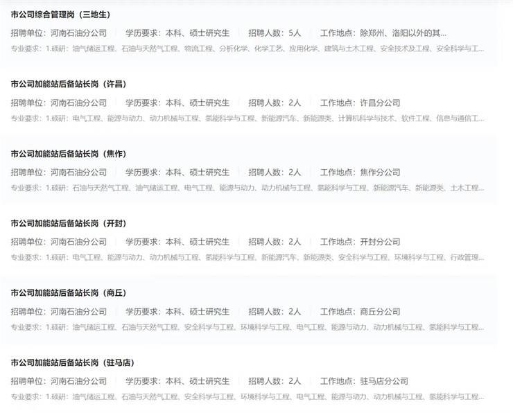 2025年中国石化河南分公司公开招聘500余名工作人员