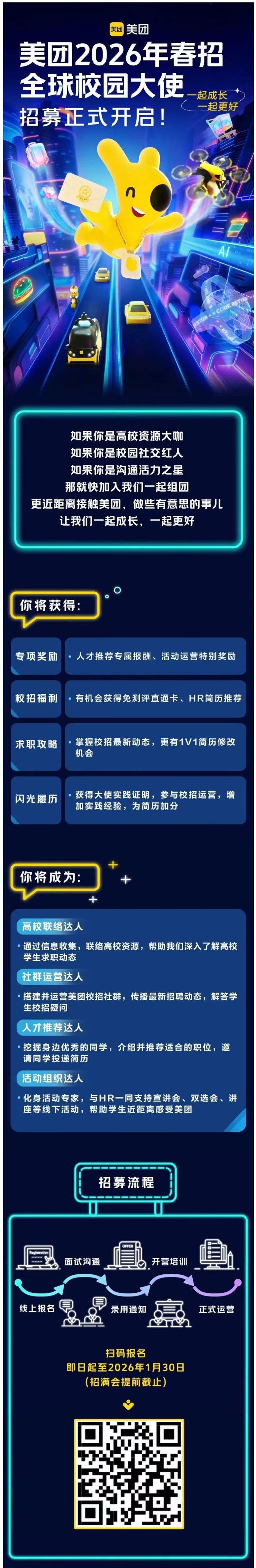 美团2026年春招全球校园大使招募正式启动