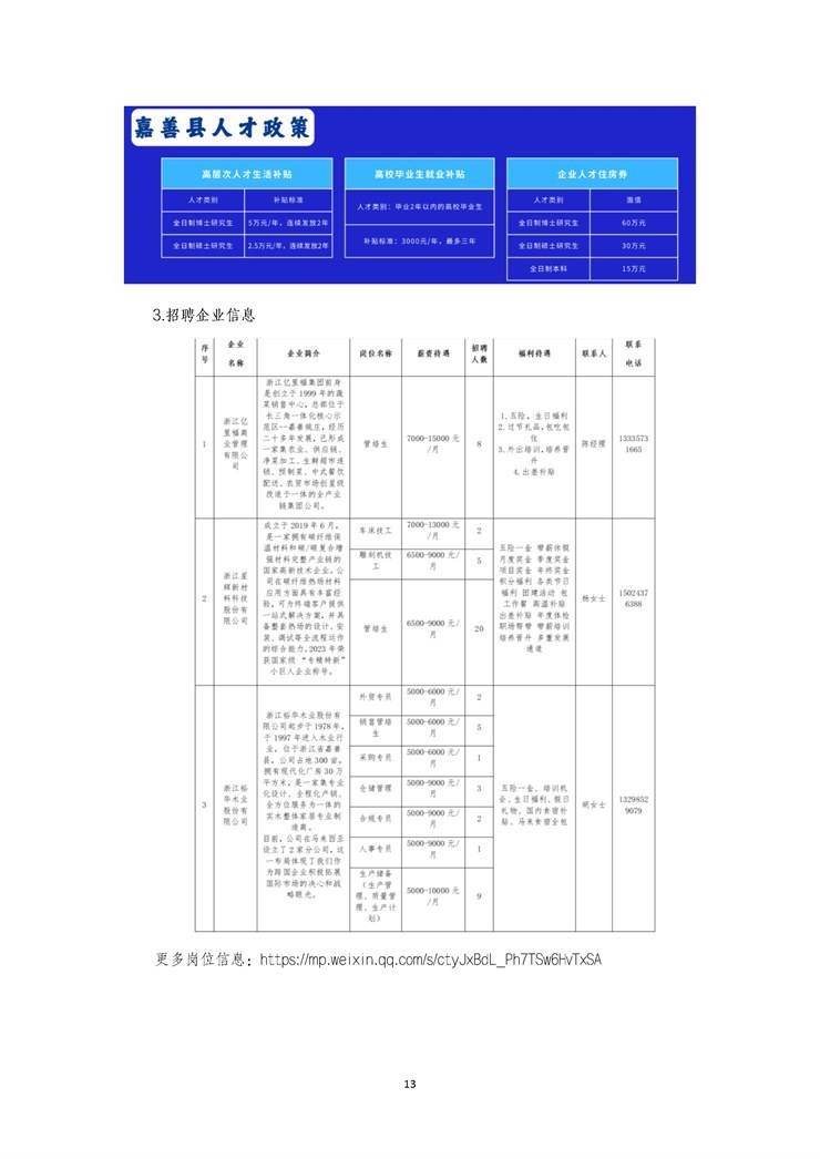 优质就业地市人才政策及岗位信息一览
