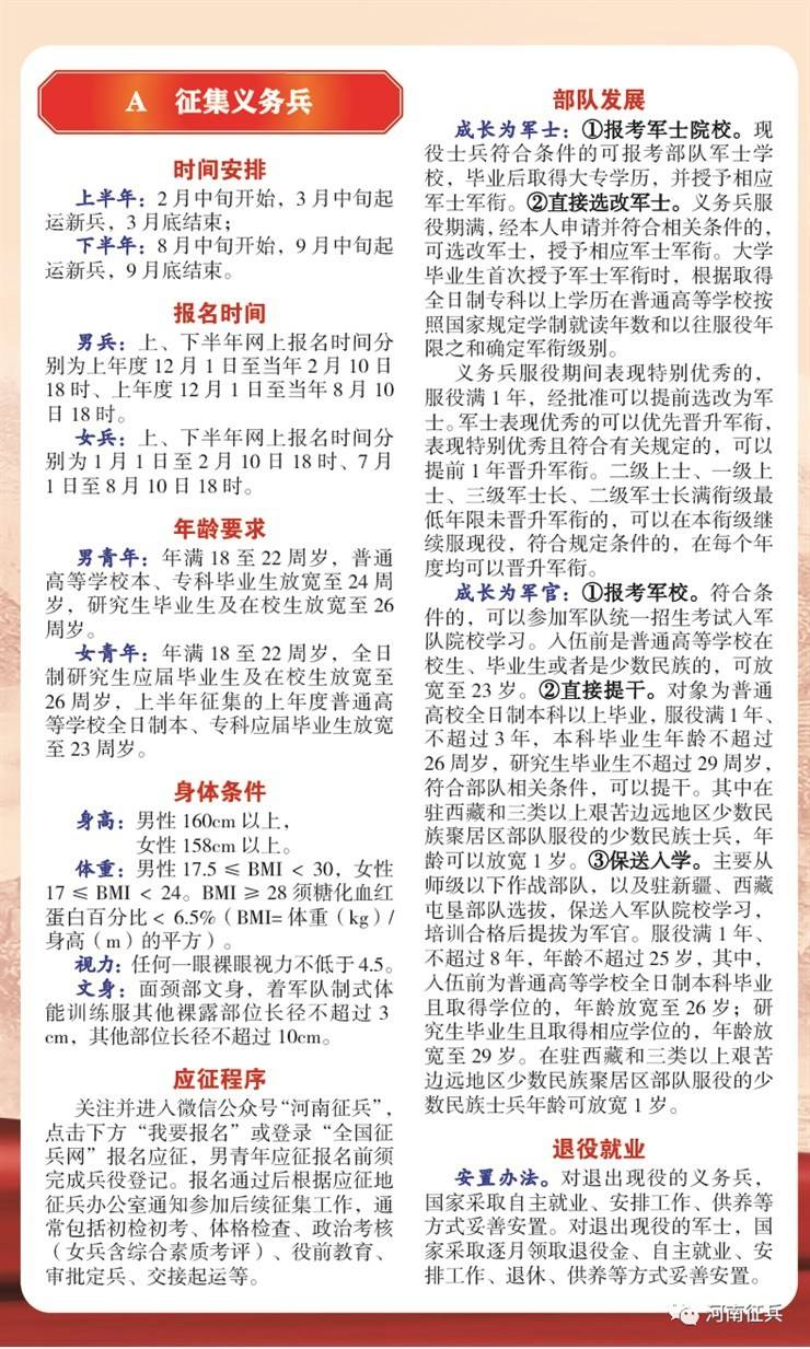【政策宣传】来了！河南省大学生参军入伍手册，请收藏+转发