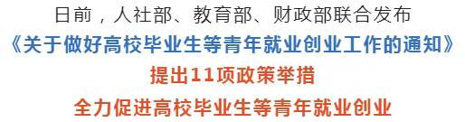 11项措施，支持高校毕业生等青年就业创业！