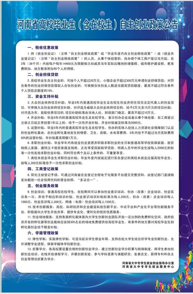 河南省普通高校毕业生政策公告